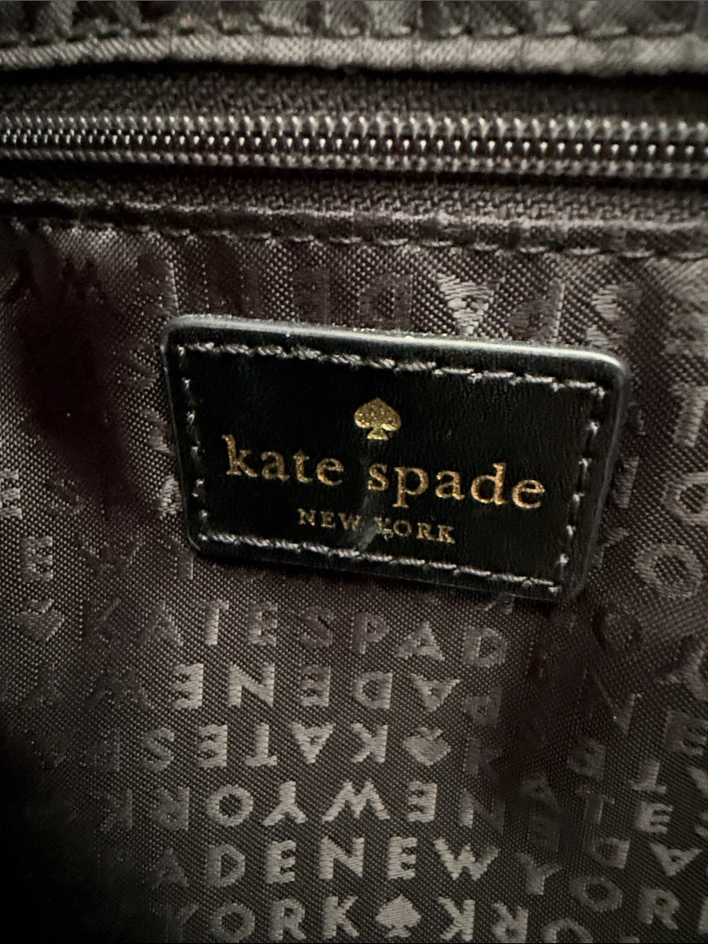 kate spade Black Leather Tote with Gold Logo - Picture 2 of 5